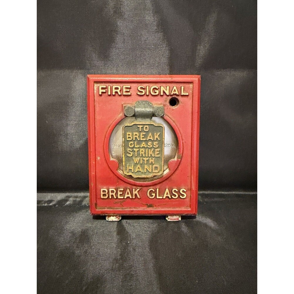 Antique Holtzer Cabot Boston Break Glass Fire Signal Station Box Matching # 9938